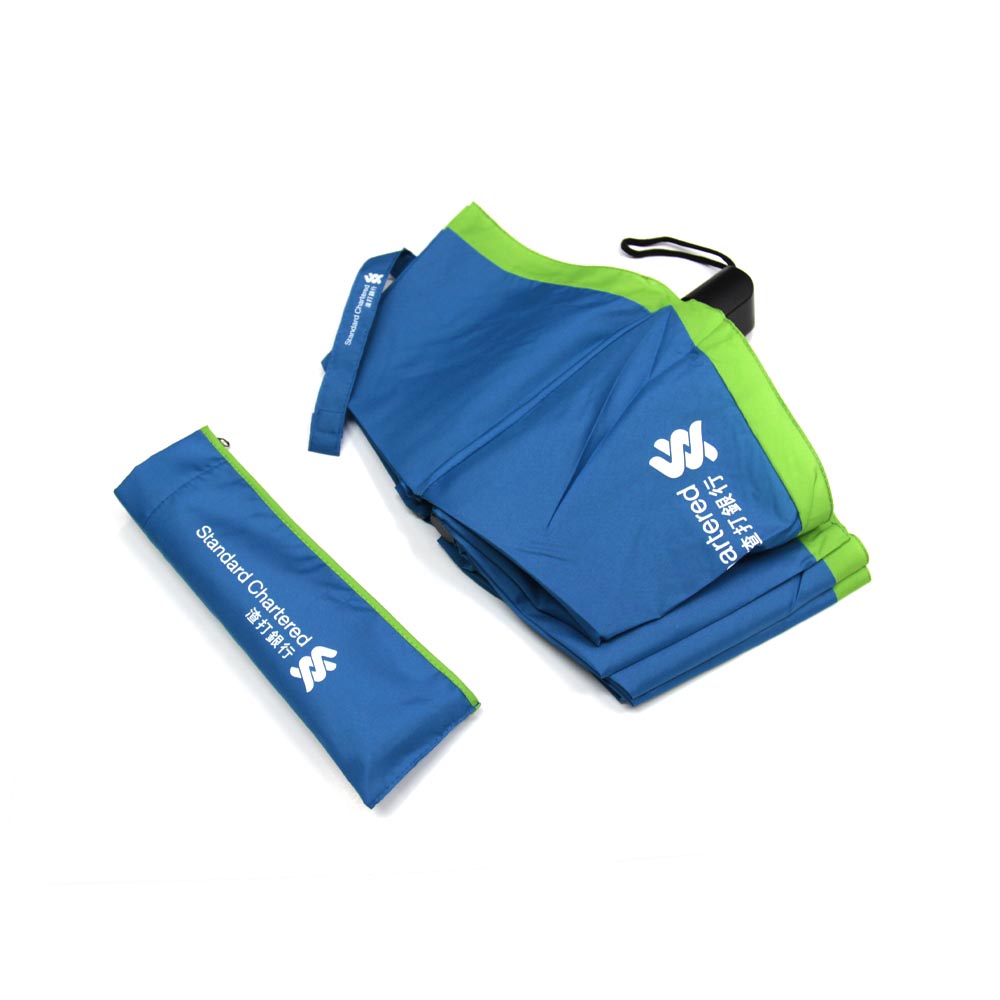 Blue & Green Folded Umbrella (Standard Chartered Edition) | Strategic Banking Corporate Gift